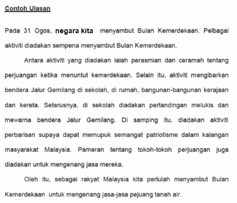 Contoh Jawapan Bahasa Melayu Penulisan UPSR: Bahagian B - Menulis ...